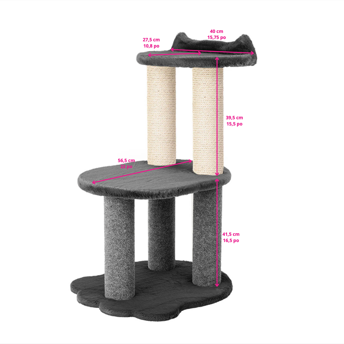 Relaxation - 2-Level Cat Tree - White Faux Fur