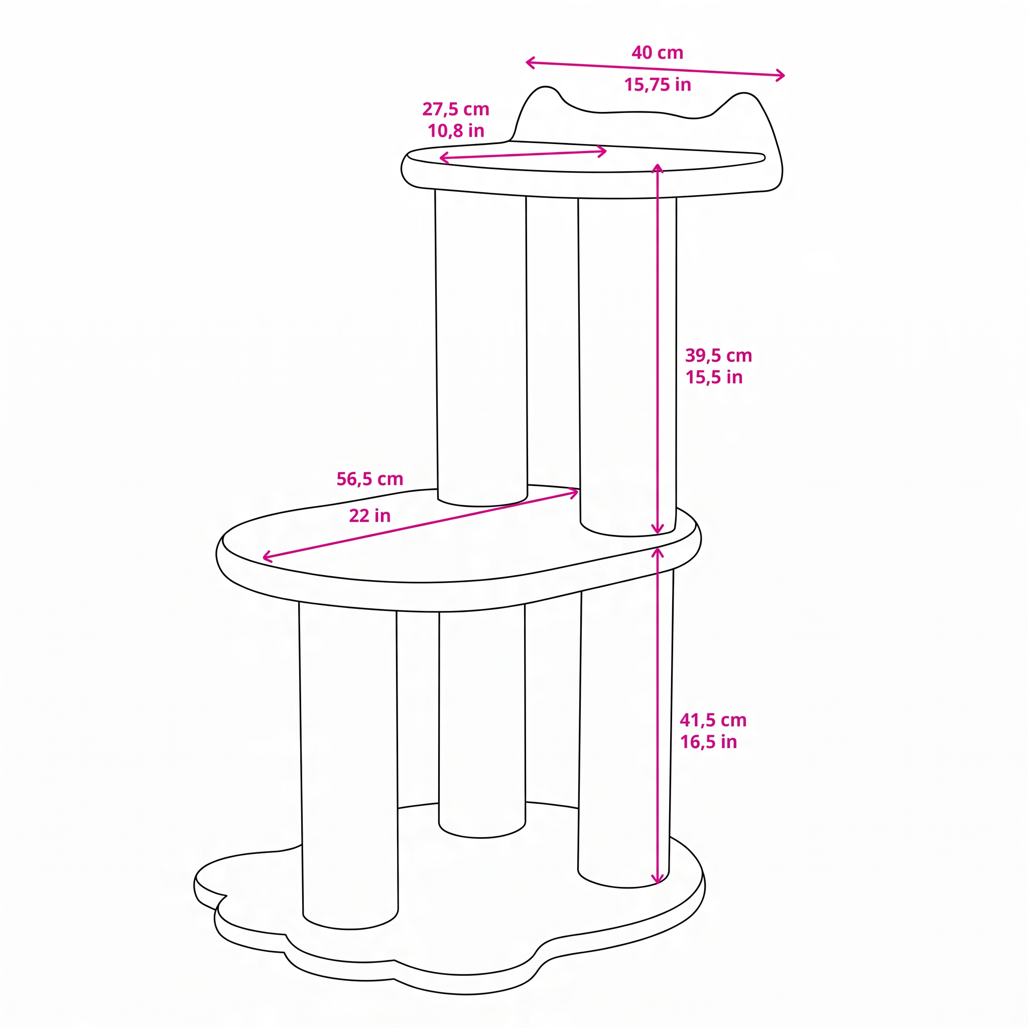 Relaxation - 2-Level Cat Tree - White Faux Fur