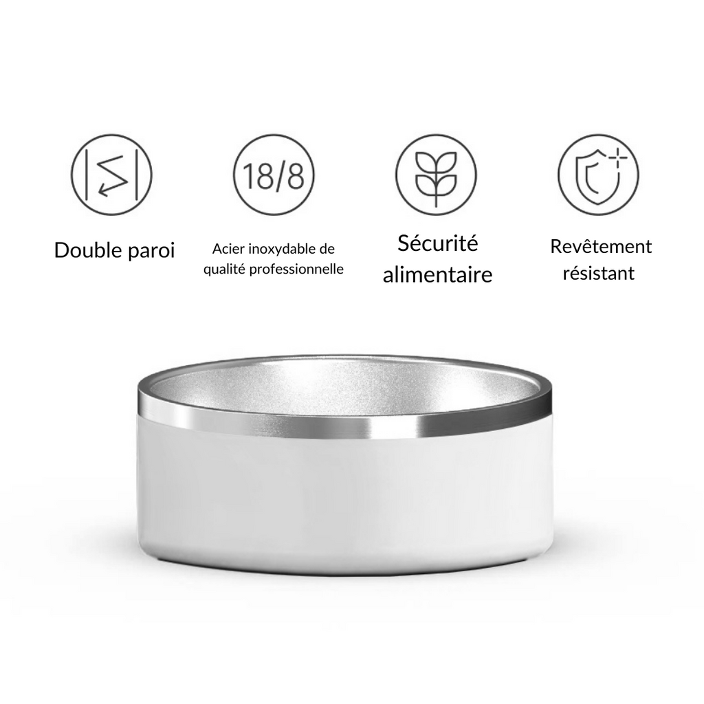 Gamelle personnalisée pour chien et chat blanche