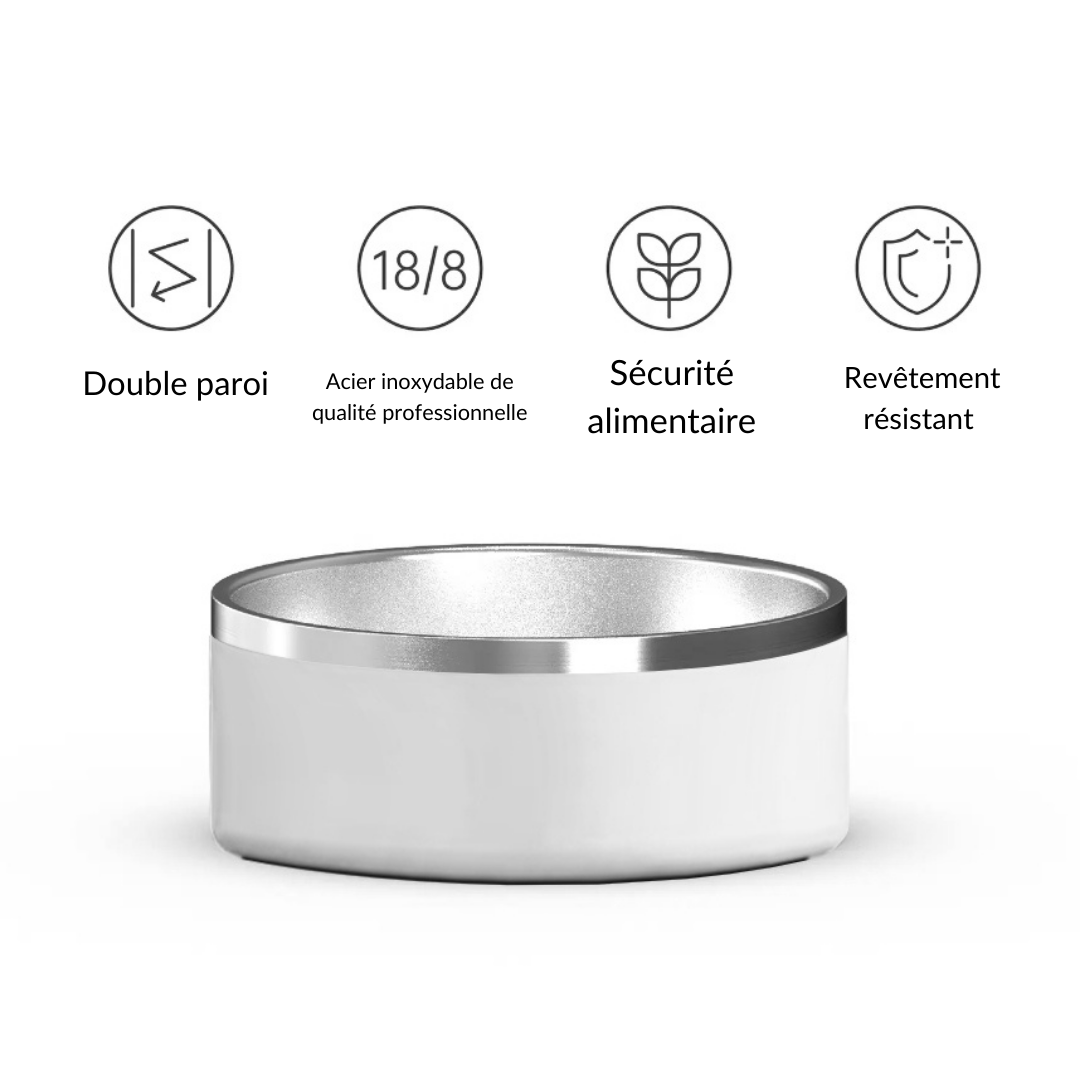 Gamelle personnalisée pour chien et chat blanche
