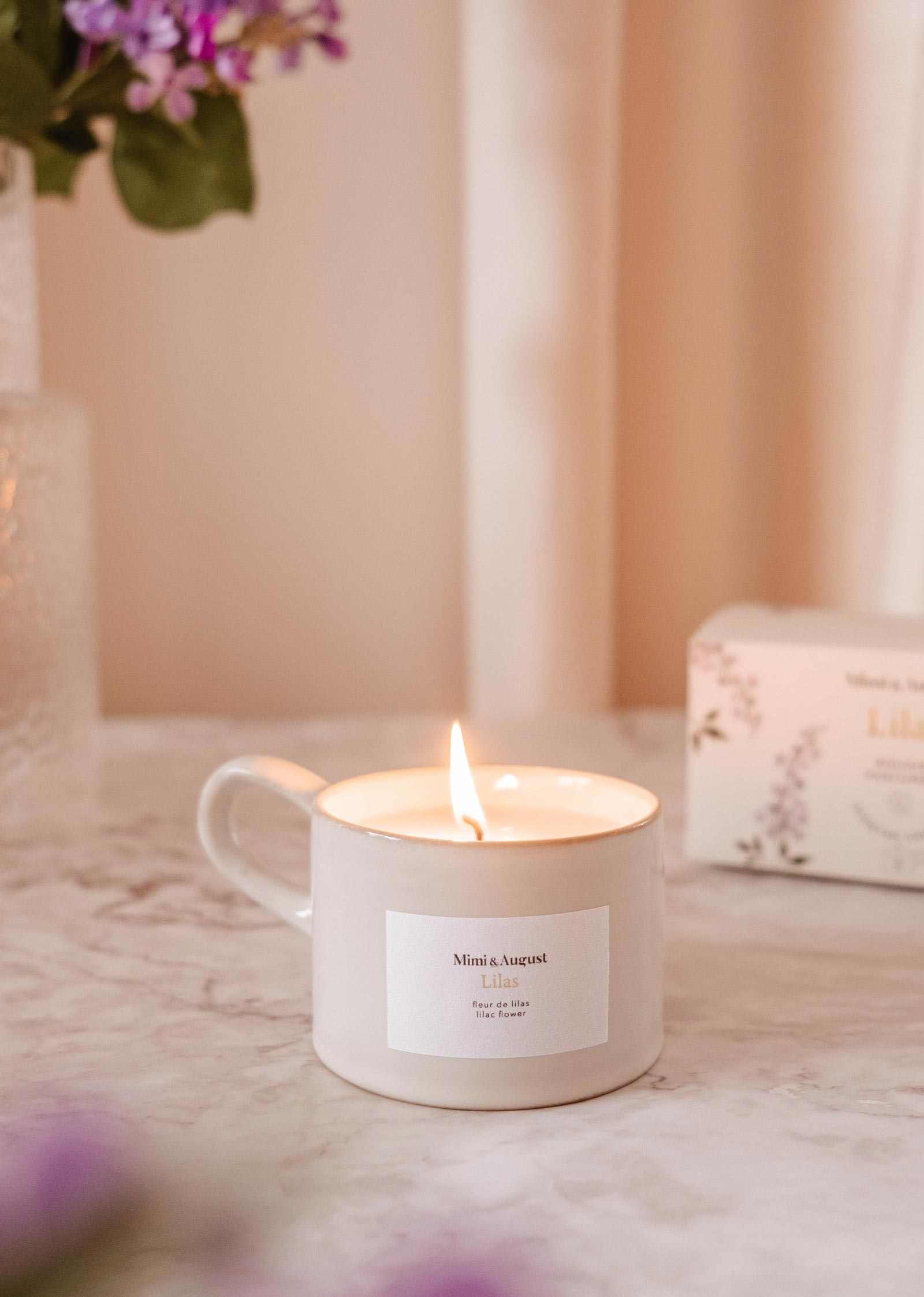 Lilac reusable soy candle by Mimi & August