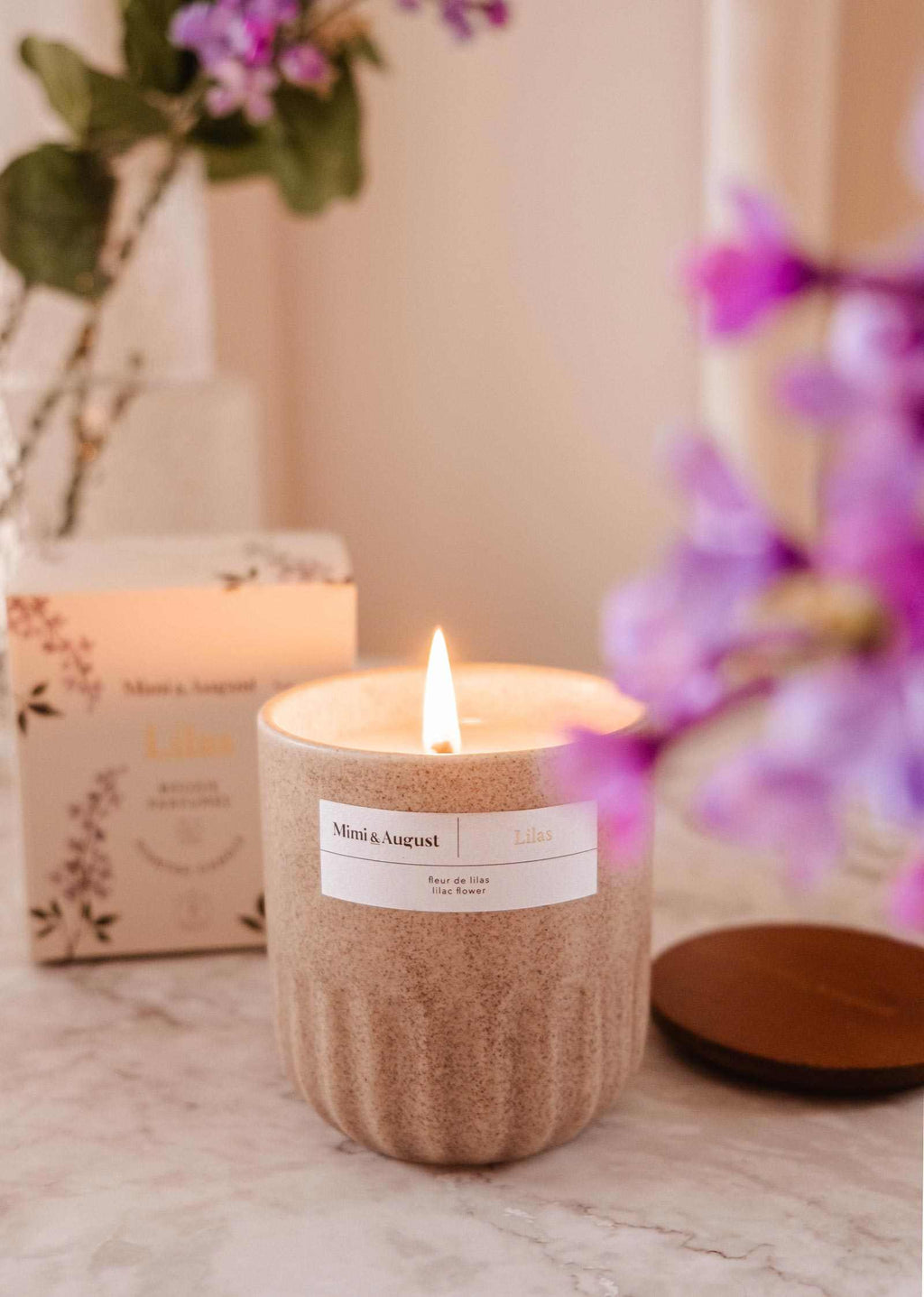 Lilac reusable soy candle by Mimi & August